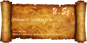Udvari Szabolcs névjegykártya