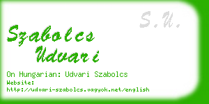 szabolcs udvari business card